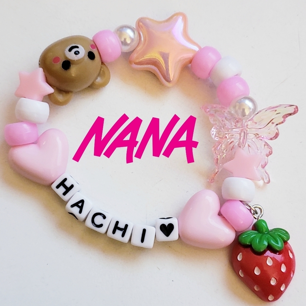 Handmade Strawberry charm Nana Anime Nana Komatsu (Hachi) Kandi Bracelet